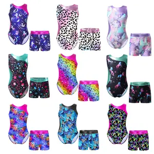 easyforever Girls Gymnastics Leotard Sleeveless One Piece Athletic Bodysuit Dance Outfit with Booty Shorts Dancewear