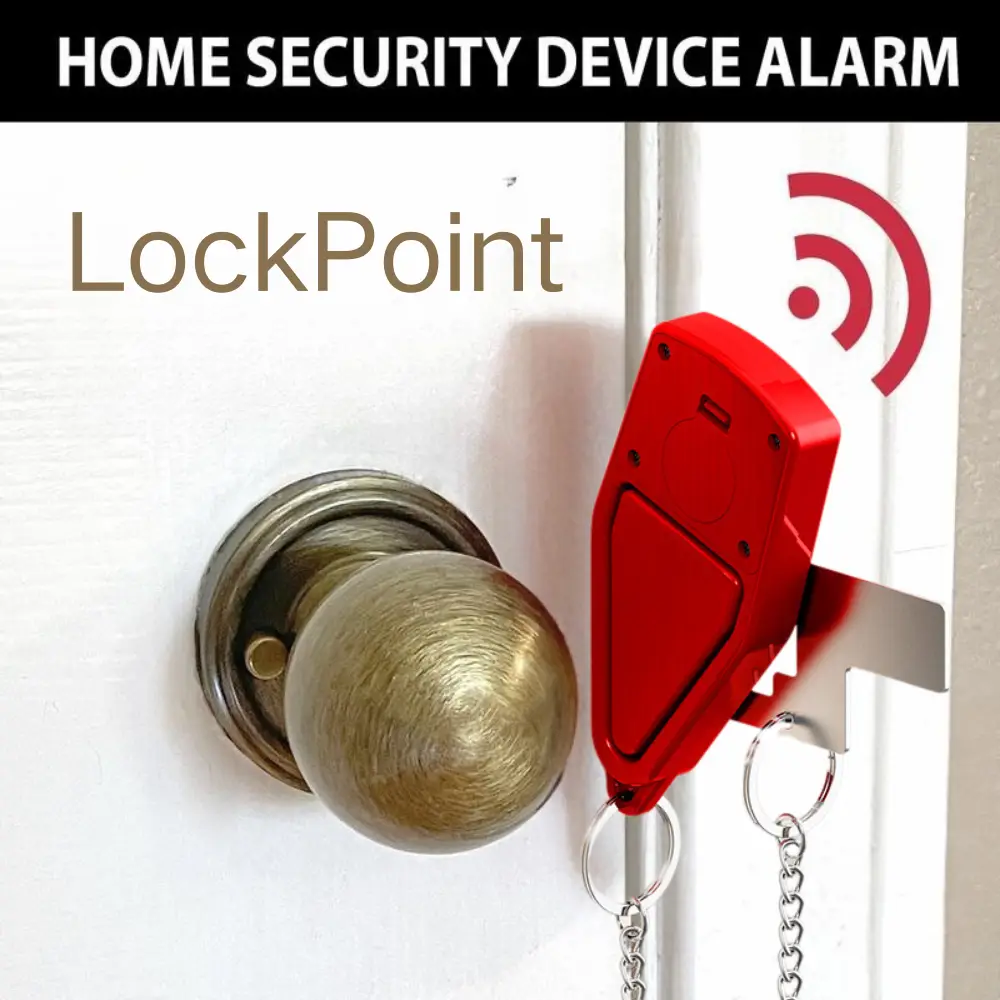 LockPoint 2-in-1 Portable Alarm Door Stopper,Provides Travel & Home Security Privacy.Prevent Entry to Airbnb,Home,Apartments,Hotels,Dorms & Rentals Do