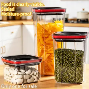 Sealed Food Storage Box with Lid, Moisture-Proof and Durable, 600ML/1300ML/2000ML Options, Ideal for Pasta, Flour, Sugar, Noodles, Reusable Snack Container