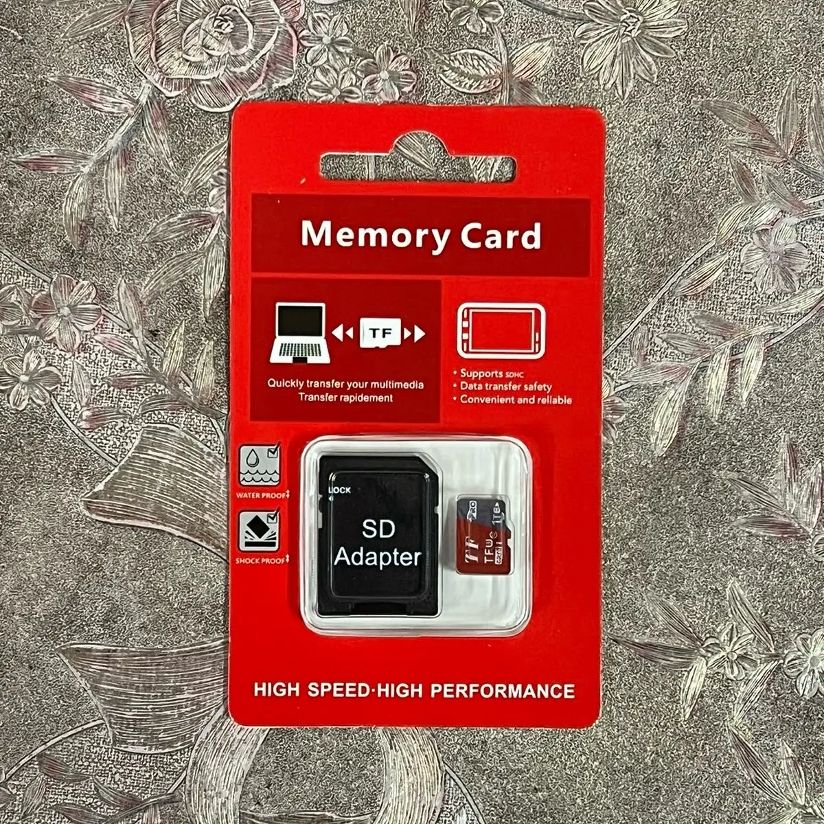 Universal Micro SD 1 TB TF Flash Memory Card with Adapter, High Performance Memory Card, Data Storage Memory Card