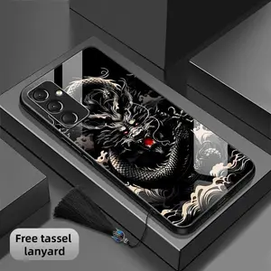 Suitable for [Galaxy A14 5g] Tassel Dragon new fashion high-quality glass protective case with tassel lanyard for free, affordable, anti-fall and anti-fingerprint 995