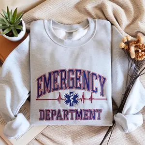 Emergency Department Embroidered Sweatshirt, ER Nurse Embroidery Shirt, Hospital Gifts