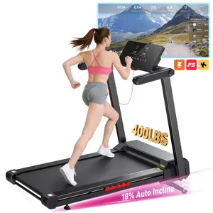 【Premium New Drop】18% Auto Incline Treadmill, 400 LBS Capacity Folding Treadmill with 4.5HP Quiet Motor, 18" Wide Running Belt, 12 HIIT Programs & App Control for Home Gym,Summerwins,DealsForYouDays