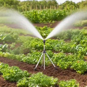 Tripod Base Rotating Water Sprinkler, Outdoor Garden Lawn Irrigation Stand Watering Tool, Water Sprayer