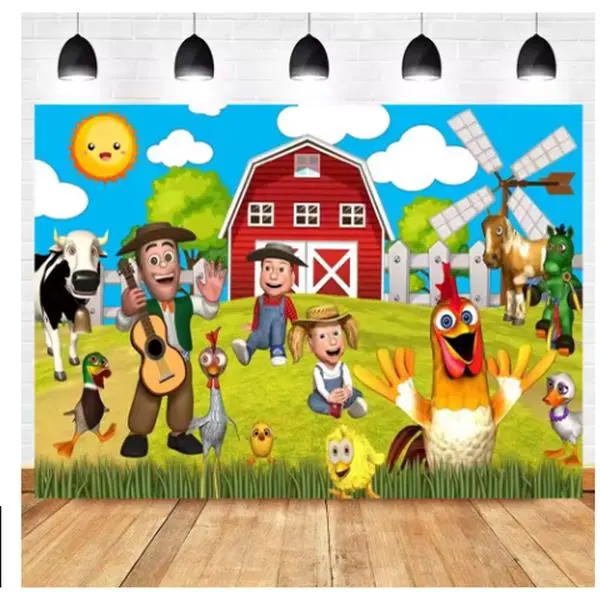 Green Grass Farm Theme Wall Hanging Backdrop, Party Decoration Supplies, Birthday-Themed Festive Backdrops & Banners for Kids Birthday Party, Lightweight, Vibrant Colors, High-Quality Materials, Easy Installation, Versatile Large Size