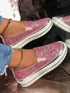 women's glitter fashionable walking shoes, casual comfortable shoes for daily wear, female all-match walking shoes for daily wear