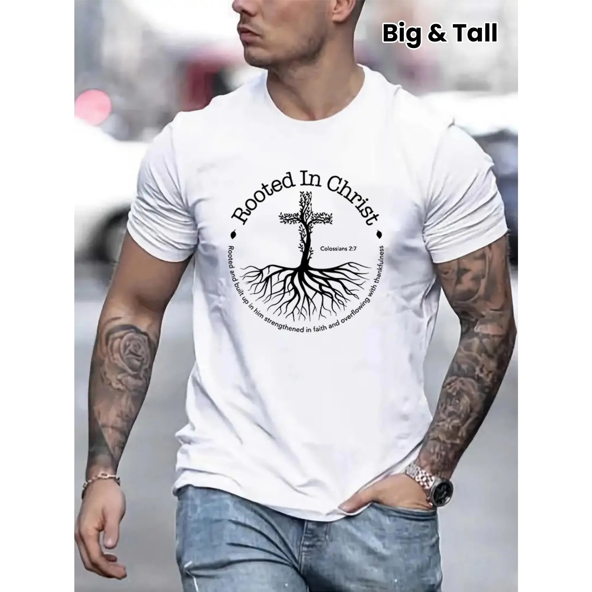 Men's Stretch Fit Regular Cut Polyester Round Neck Alpha Print Short-Sleeve Sports T-Shirt - Teen-Friendly Casual Top with Stretch Fabric