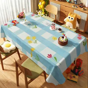 Lime Slice Tropical Leaf Print Tablecloth, Stained Glass Style Waterproof & Wipeable Rectangular Table Cover, Green Fruit Themed Decor for Kitchen Dining, Summer Party & Outdoor Patio