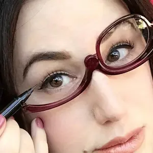 Women's Multifunctional Foldable Magnifying Glasses, Rotating Makeup Mirror, Universal Cosmetic Eyewear, Cat Eye Frame, Lens Accessories, Travel Makeup Mirror, Travel Hand Mirror, Mirror Accessory