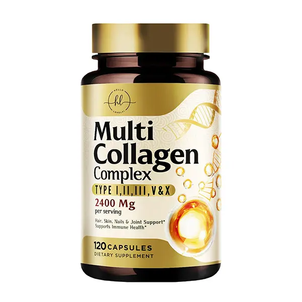 Multi Collagen Peptides Capsules for Women & Men, 2400mg per Serving, Hydrolyzed Collagen Types I, II, III, V & X, Supports Healthy Skin, Hair, Nails, Joints & Bones, High Absorption Formula, Made in USA, 120 Capsules