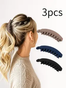 Large Banana Hair Clips Set, Strong Ponytail Holders, Vertical Barrettes, High-End Twist Clips, Ideal for Daily Use, Stylish & Durable