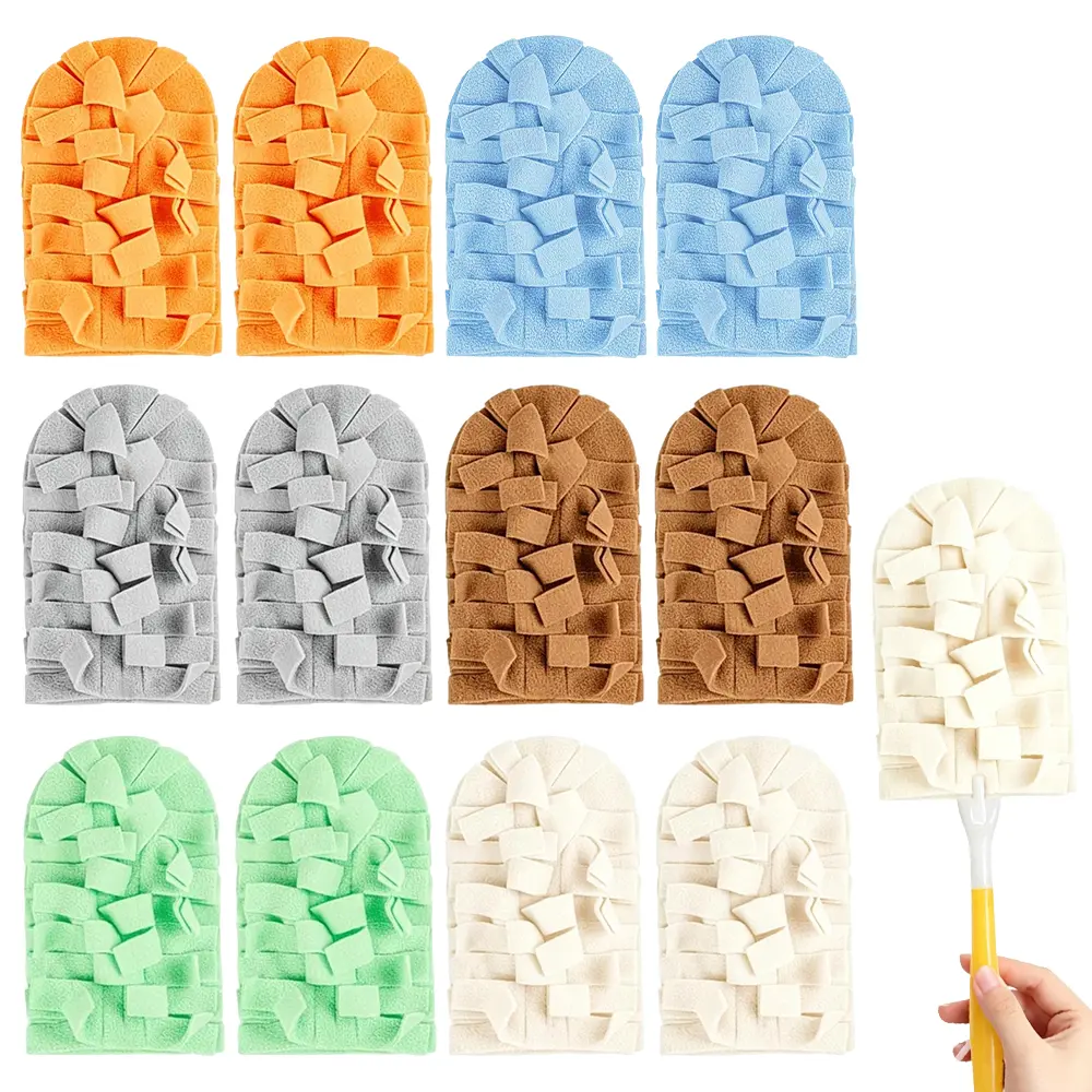 12 Pcs Duster Refill Reusable Fleece Duster Refills Feather Flat Dusters Multi Surface Washable Cleaning Pads Tools for Home, Blinds, Car, Pet, Furniture, Fans (Excluding Handle) - Home Improvement.
