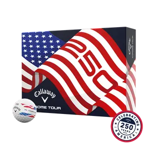 Callaway Golf Chrome Tour USA Stripe Golf Balls in White