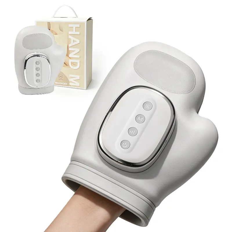 Hand massager with heating and compression functions, 3 massage modes, 4 temperature levels, 5 compression models, portable wrist massager that relieves finger numbness—perfect for office workers and artisans.
