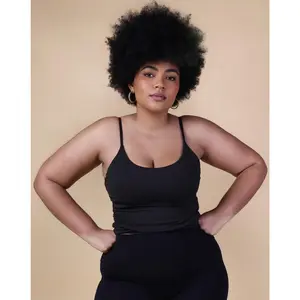 Halo Spaghetti Tank Top - Black, Womenswear, Breathable Fabric, Crop Fit, Ideal for Gym and Sporty Outfits