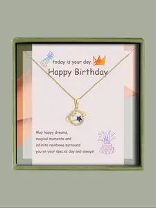 Rhinestone Decorated Star Star Pendant Necklace with Box, Elegant Planet Design Necklace for Women for Party, Daily Decor, Trendy All-match & Exquisite Jewelry for Birthday Gift