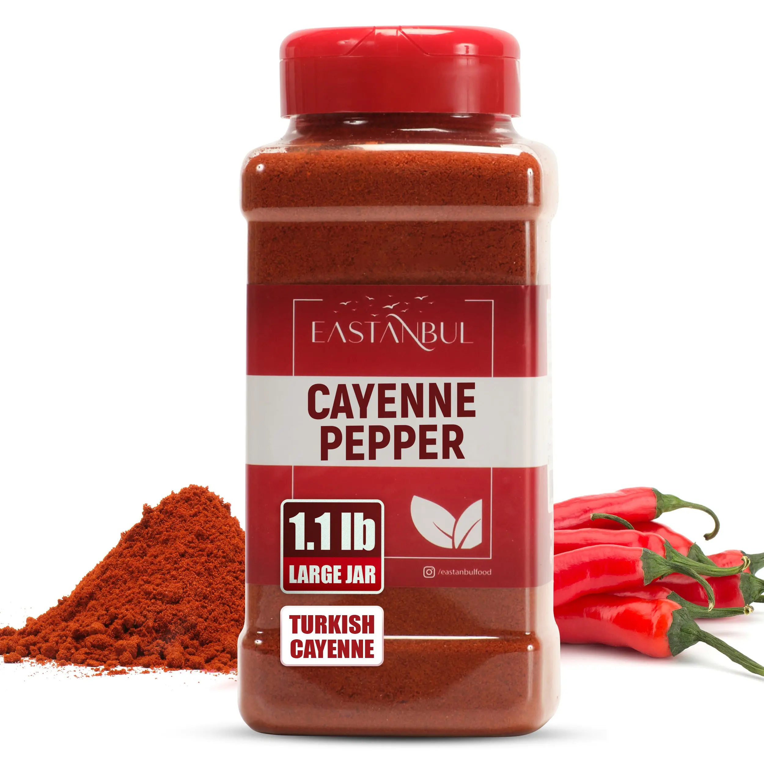 Eastanbul Cayenne Pepper, 1.1lb, Bulk Cayenne Pepper Powder, Hot and Flavorful Ground Chili Cyan Powder Spice Dried