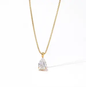Pear Cut Diamond Necklace