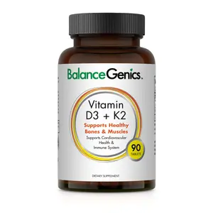 Vitamin D3+K2 - Dietary Supplement for Bone, Teeth, Muscle and Immune Health Support -  Supports Cardiovascular Health - 90 Tablets - Non-GMO Formula - Easy to Swallow -  Made in USA d3