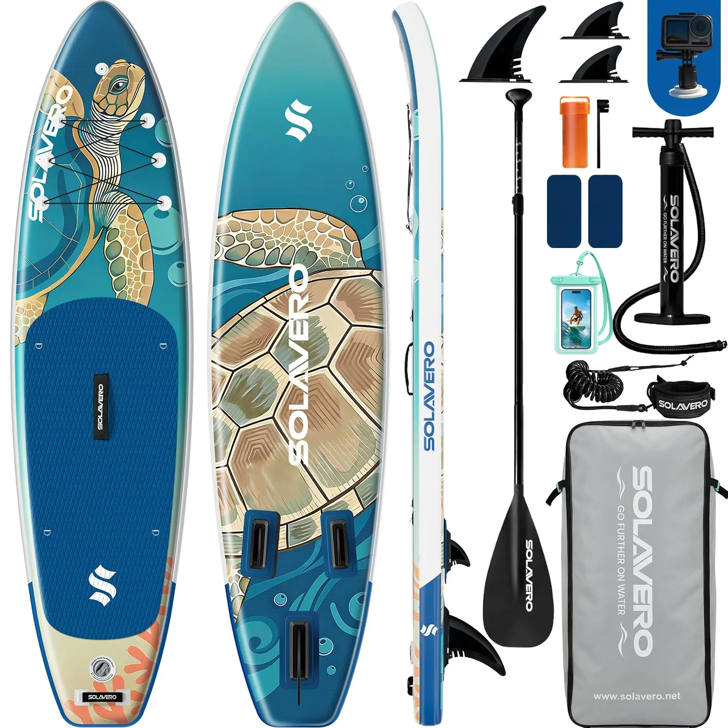 Stand Up Paddle Board 11' Inflatable SUP for Adults, Blow Up Paddle Board with Non-Slip EVA Deck 500LB Capacity Wide Board for All Skill Levels summerwins