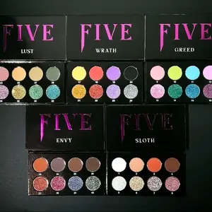 FIVE PALETTE byBitchface Merch. Eyeshadow -  Limited Edition with 5 seperate palettes, with 9 Color - Matte and Duochrome pans. shimmer makeup
