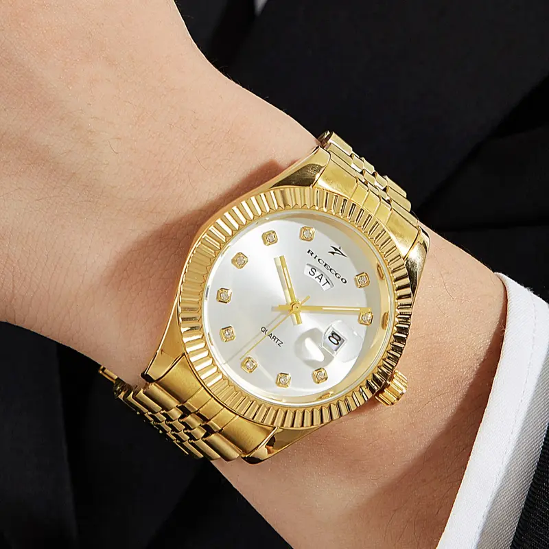 Men's Business Fashion Round Dial Analog Quartz Watch, Calendrier Watch for Party, Daily Clothingdecor, Trendy All-match & Exquisite Watch for Gift, Fashionable Stylish Watch, Business Fashion Watches, Quartz Wristwatch, Analog Wristwatches