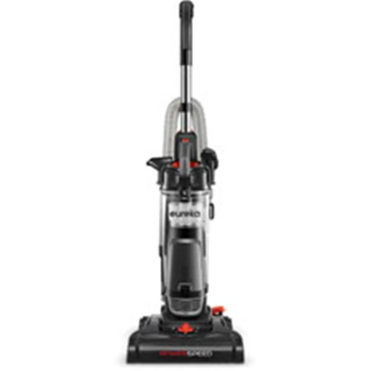 Midea PowerSpeed Corded Upright Vacuum Cleaner - NEU180 Model, Black & Silver Multi-Floor Household Appliance, 5 Height Settings, 25 ft Power Cord, Extra-Large Dust Cup, Stretch Hose, Extended Recline Under-Furniture Reach, 25 Feet