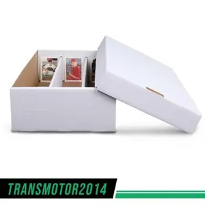 3000 Count Corrugated Cardboard Storage Box,3 Row Storage Box for Baseball,Football, Basketball, Hockey, Nascar, Sportscards, Gaming & Trading Cards Collecting,Cards Display Organizer Collapsible