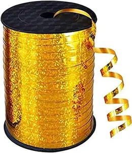 500 Yards Gold Crimped Curling Ribbon Shiny Metallic Balloon String Roll Gift Wrapping Ribbon for Party Festival Art Craft Decor Florist Flowers Decoration