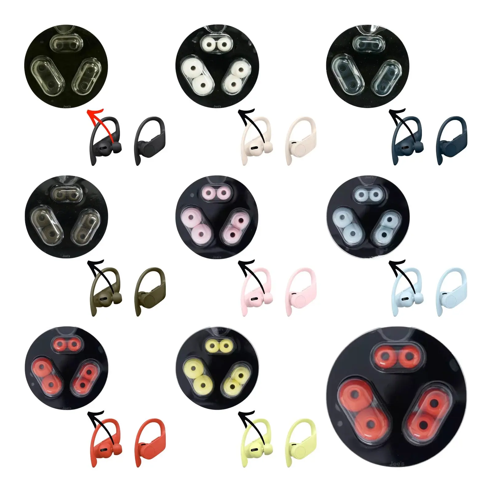 JoesGEcom Rubber Ear Tips for Powerbeats Pro, Beats X and Beats Flex - Replacement Set