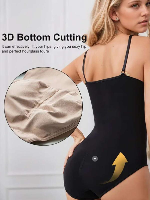 3PC Womens Seamless Bodysuits Tummy Control Shapewear Multicolor Basic Fabric Minimalist Style Everyday Compression