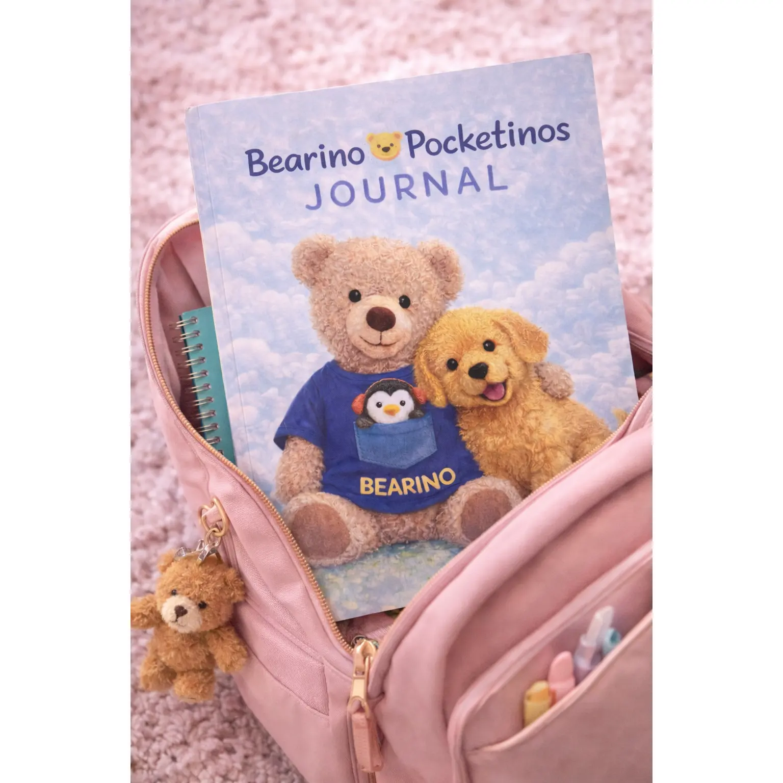 Bearino Pocketinos Lined Journal – 8.5 x 11 Cute Teddy Bear Notebook