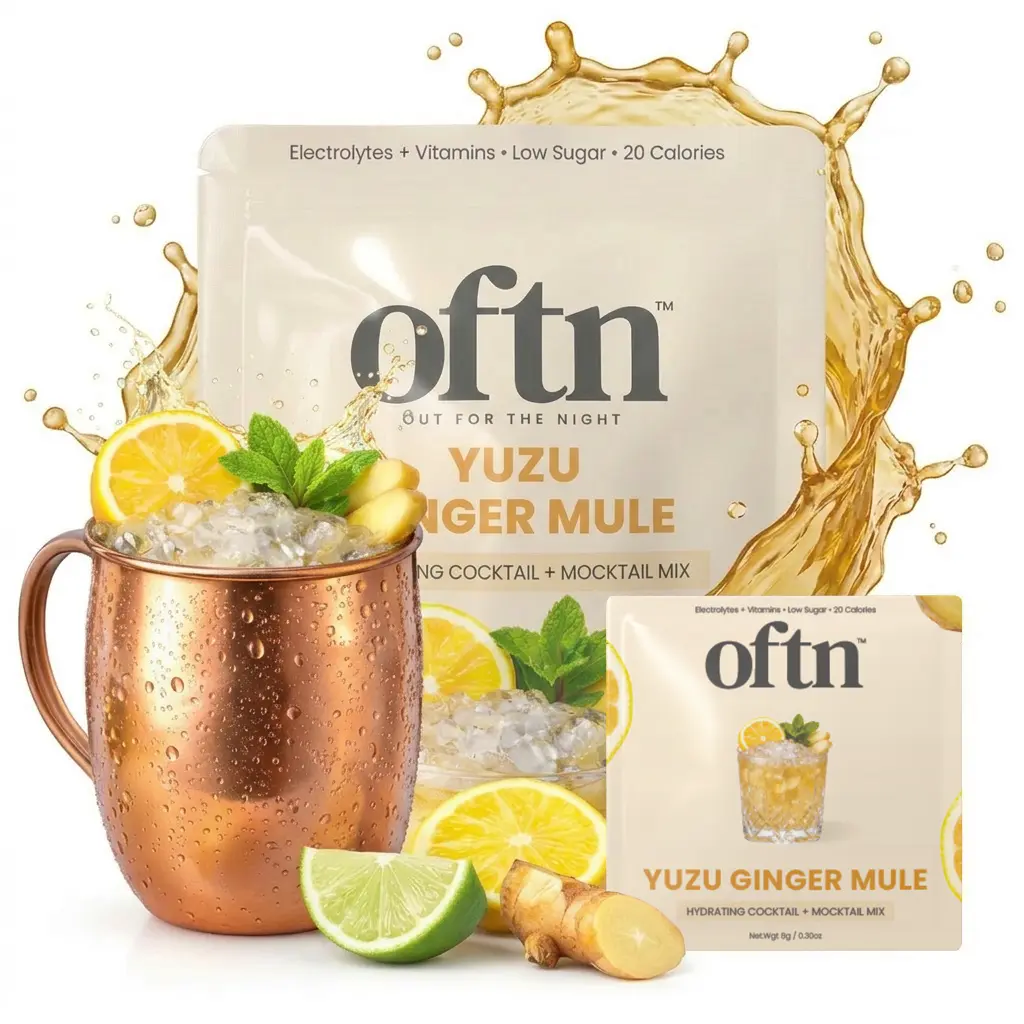 Yuzu Ginger Mule Hydrating Mocktail + Cocktail Mix - Low Sugar/Calorie + Hydrating