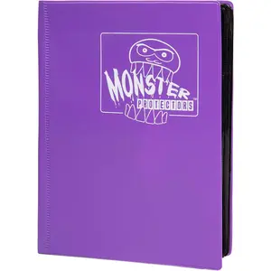 Monster 4 Pocket Trading Card Binder - Matte Purple Album, Anti-Theft & TCG Protection w Side Loading Padded Pockets, Double Sided, Holds 160 Cards