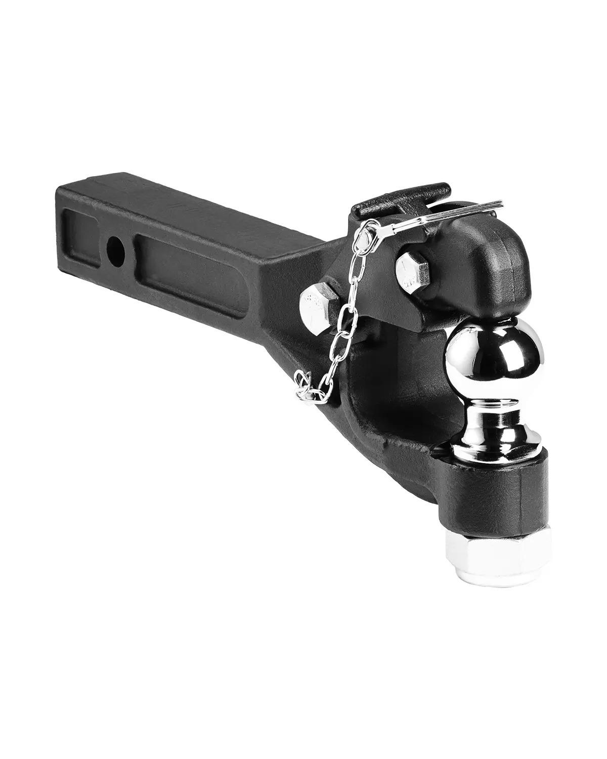 【summerfinds】VEVOR Pintle Hook, 16000 lbs Towing Capacity, Pintle Hook Hitch for 2-inch Hitch Hook Military Receiver, Combination 2-inch Hitch Ball, Fits 2.5 to 3-inch Lunette Ring, Black Powder Coat, for Trailers