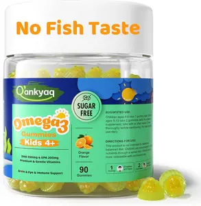 Omega 3 Gummies, Vegan Algae Oil Omega-3 Supplements, with DHA, Zinc & Multivitamins, Focus & Attention Support, No Fishy Taste, Sugar Free, 90 Gummies