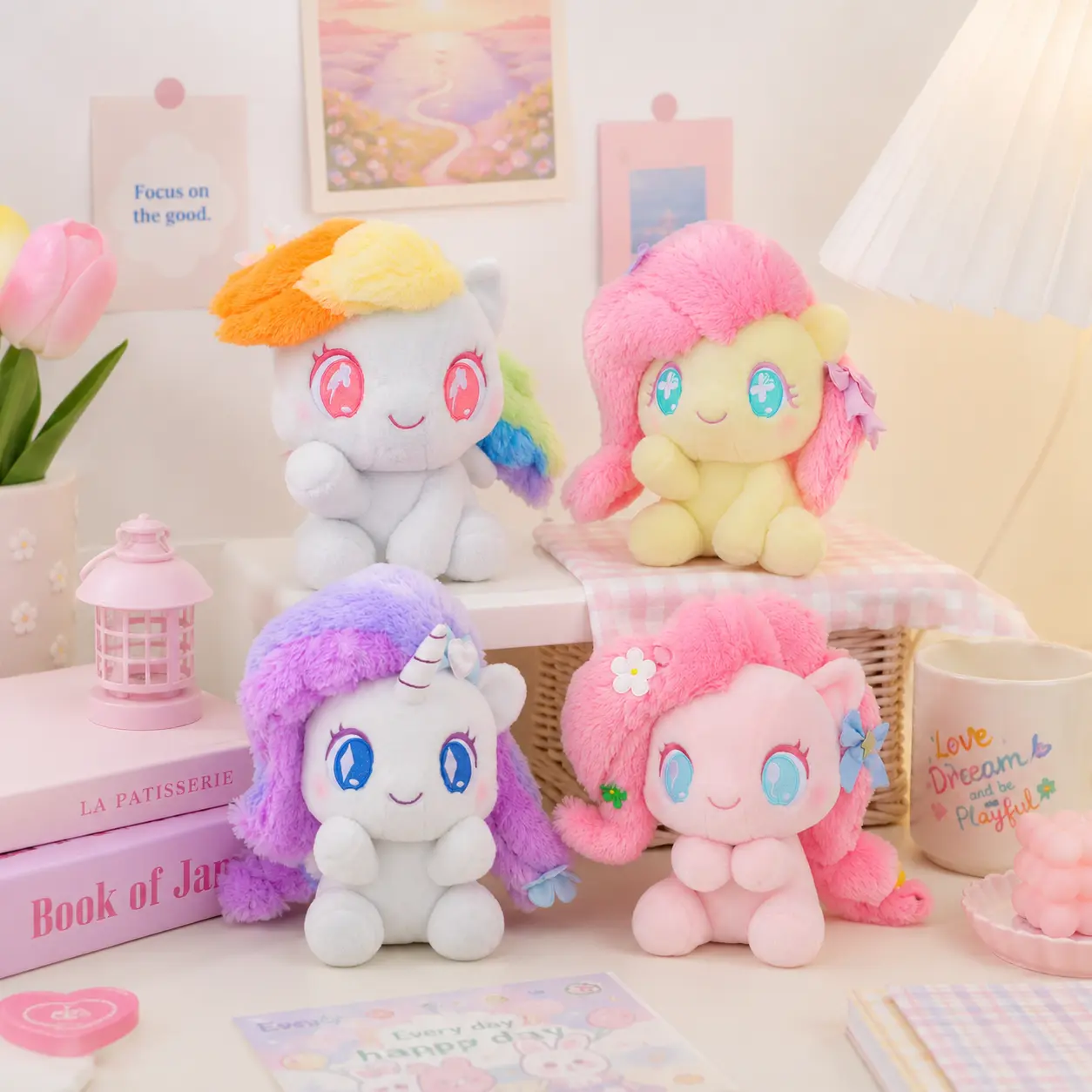 My Little Pony Series - Spring Floral Lying Plush Doll, Cute Cartoon Stuffed Toy, Lovely Decor & Birthday Gift，Back To School