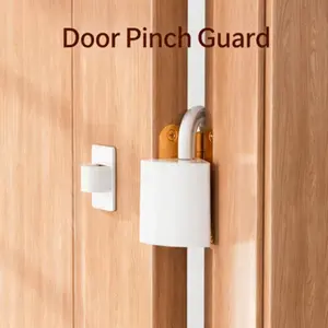 No-Drill Baby Door Safety Protector, Childproof Hinge Anti-Jam Device, Home Use Kids Room Door Jam Prevention Lock, Safe and Easy Installation