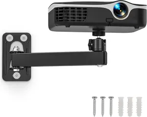 Projector Stand, Wall and Mini Ceiling Mount with 1/4-Inch Thread, 360- Rotation, Adjustable Tilt & Swivel, Foldable, Easy Setup Compatible with  Projectors for , Office
