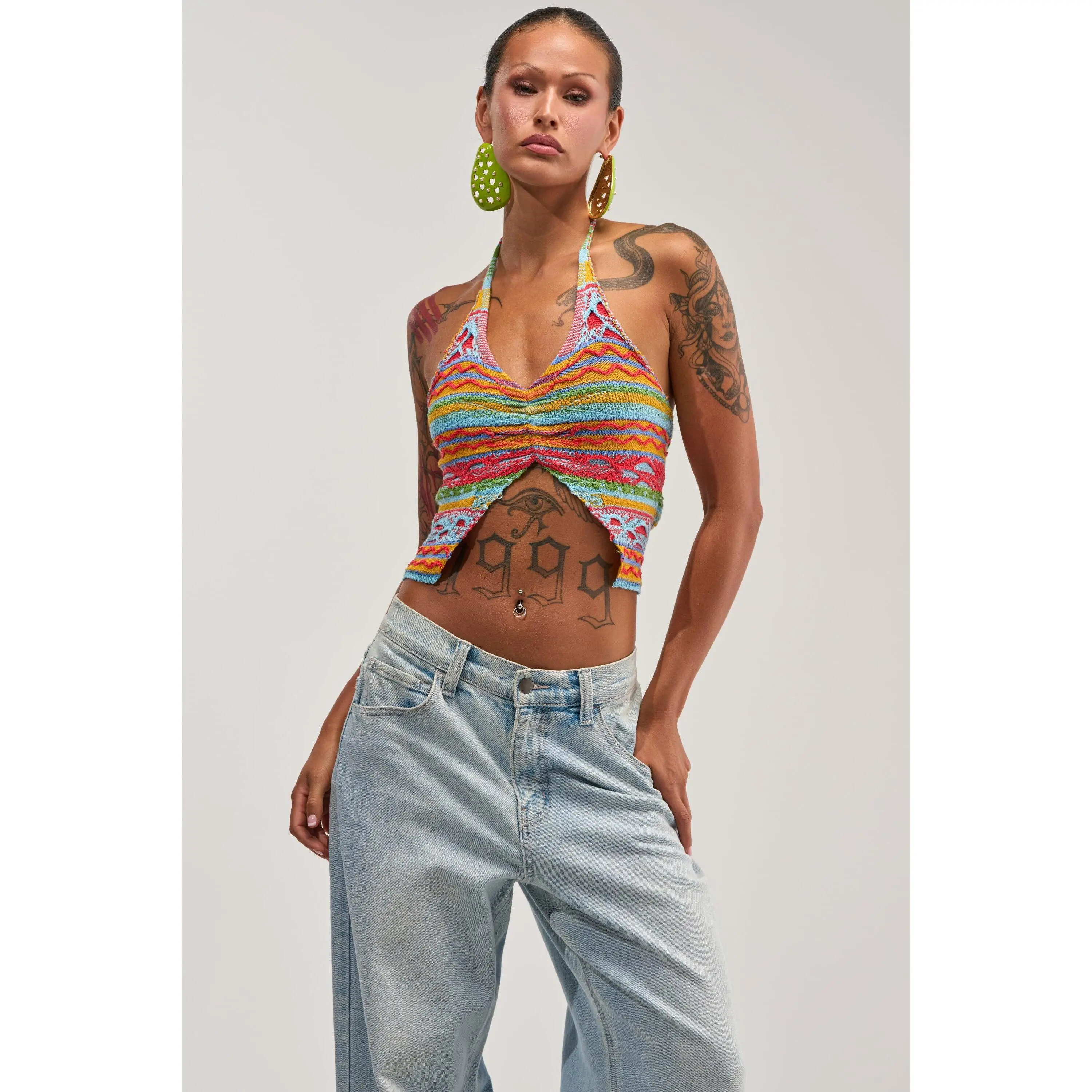 FEELS LIKE SUMMER KNIT HALTER TOP