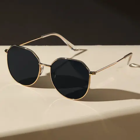 Vintage Geometric Frame Sunglasses for Women, Fashionable Men's Sunglasses for Outdoor, Sun Protective Eyewear, Trendy Vintage Sunglasses, Trendy Styling Sunglasses