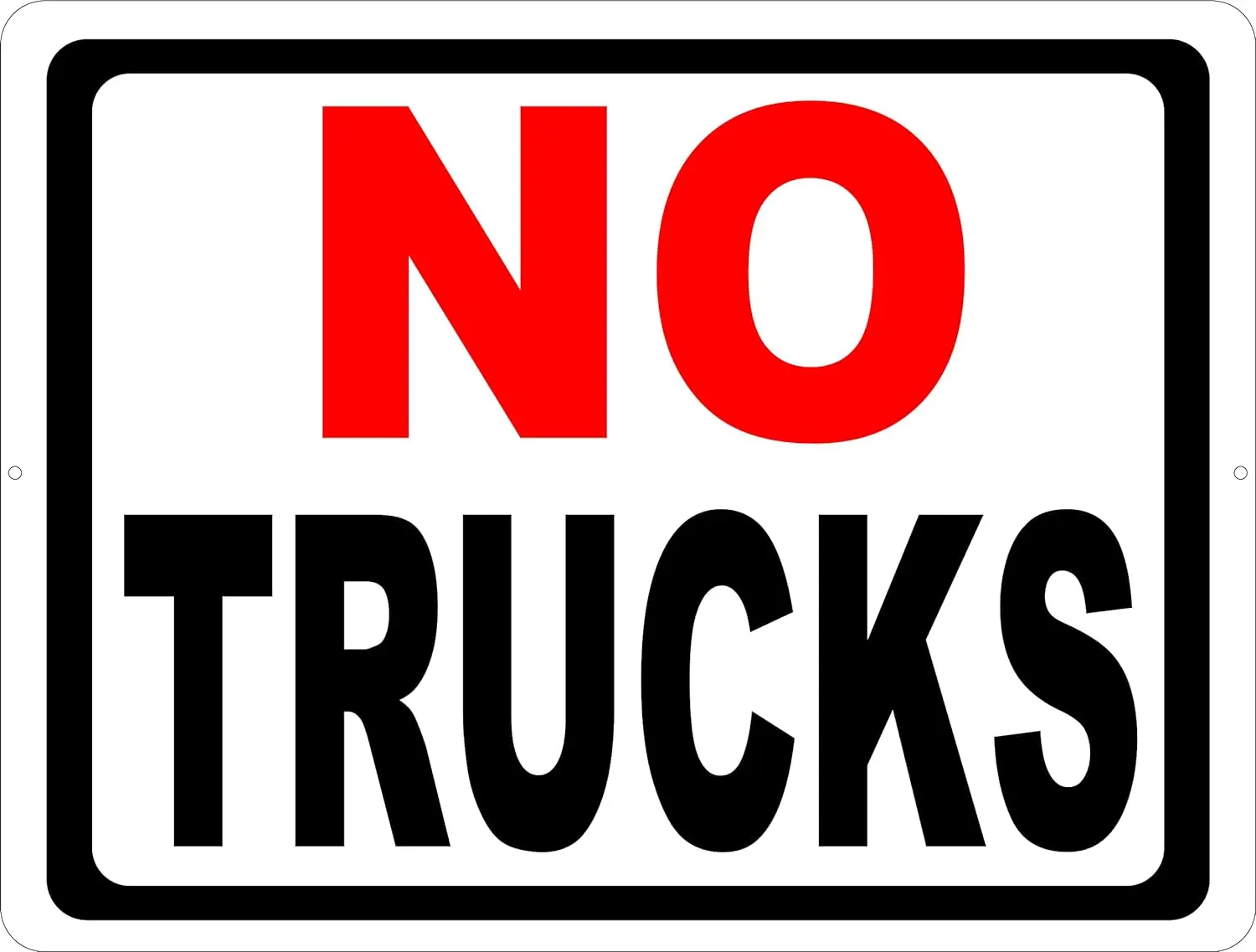 No Trucks Aluminium Sign, 8x12 Industrial Metal Vinyl Signage for Home Decor