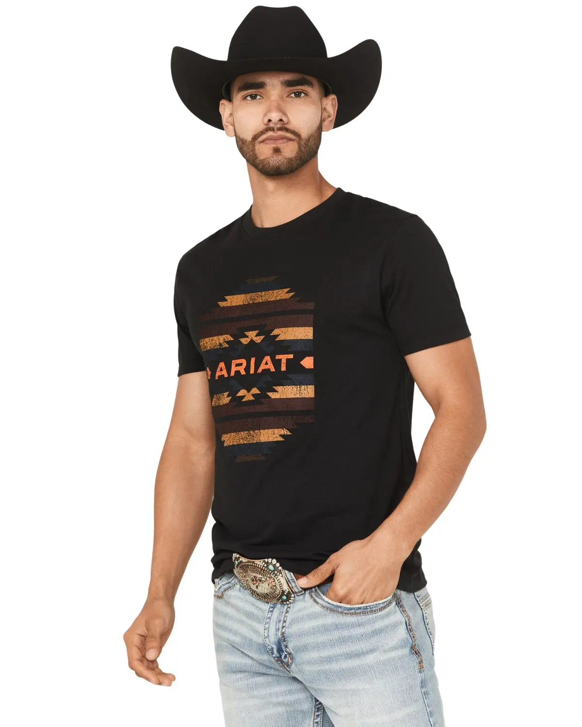 Ariat Men's Men'S Boot Barn Zapoteco Geo Print Logo Short Sleeve Graphic - 10073227