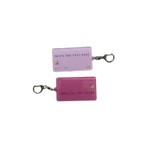 Pink Swipe and Pray Keychain - Simple Design, Minimalist Style, Ideal for Everyday Use