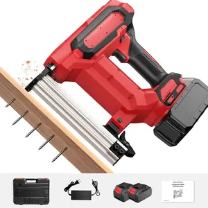 SHEKAR Cordless Brad Nailer Electric Nail Gun with 2× 21V Batteries & Charger, Installation 90 Nails/Min Single/Continuous 2 Firing Modes for Upholstery, Family DIY, Cupboard, Woodworking #Summervibes