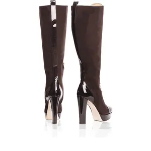 Conquer - Wide Calf Brown Platform Boot Girl Women Footwear Walking Shoes