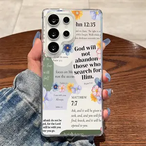 Floral-adorned Bible Verses and Magnetic Ring,Wireless Charging,Supports for Samsung Galaxy S26 S25 S24 S23 S22 S21 S20 Fe Plus Ultra Edge S10E A57 A56 A55 A54 A37 A36 A35 A34 A26 A25 A24 A23 A17 A16 A15 A14 A07 A06 A05s Note20 Note10 Note9