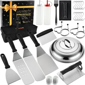 28PCS Griddle Accessories Kit, Flat Top Grill Accessories Set for Camp Chef, Grill Spatula Set