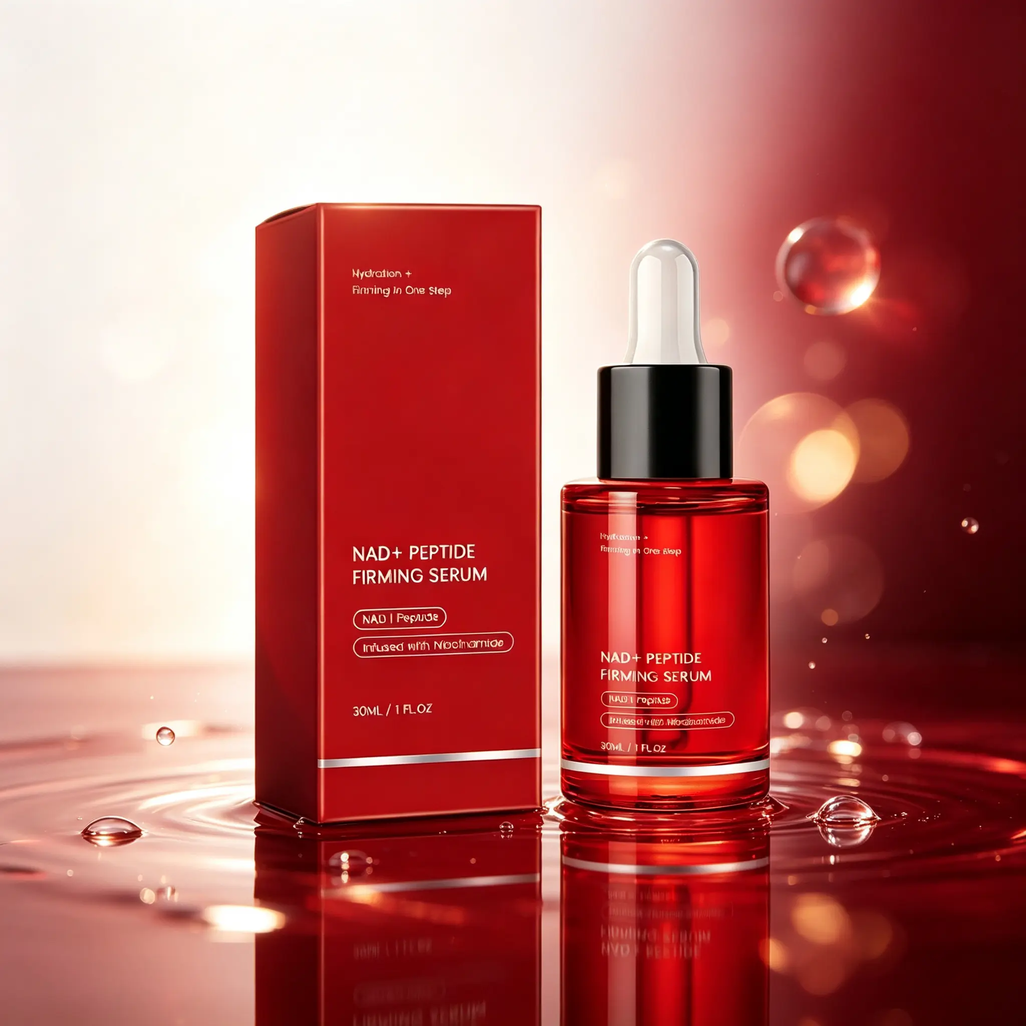Hydrating Peptide Serum with NAD+ & Niacinamide for Radiant Skin - Gentle, Lightweight Face Serum for Daily Moisture, 30ml, Nourishing, Hydrate, Glowing Skin, Moisturizer, Evening, Pat On, Face/Neck, All Types
