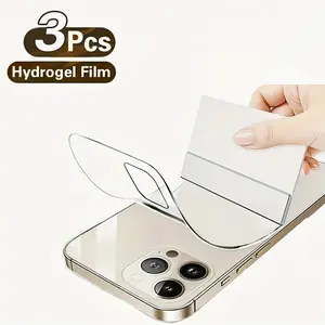 3 pack Back Hydrogel Film Protector for iphone Models 17Air,17/16/15/14/13/12/11 Pro Max/pro/plus,16E, 13/12 mini,XR/XS MAX/XS, And Max for Full Back Side Screen Protection,Featuring Anti-Scratch And Anti-Fingerprint Properties